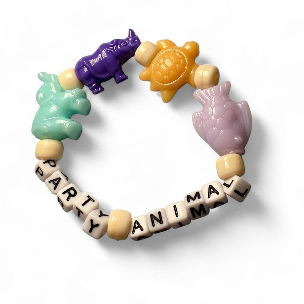‘Party animal’ beaded Kandi bracelet